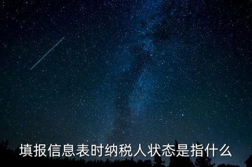 納稅人狀態(tài)03是什么意思，填報(bào)信息表時(shí)納稅人狀態(tài)是指什么
