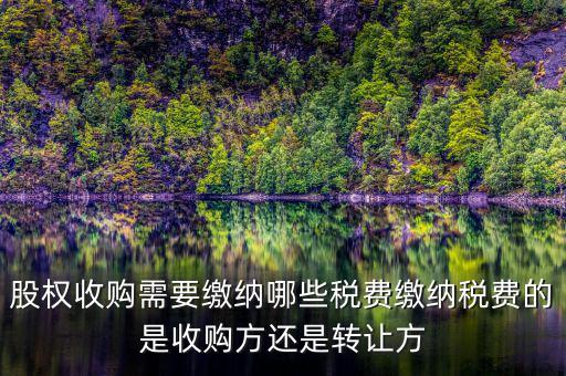 股權(quán)收購(gòu)交什么稅收，股權(quán)收購(gòu)需要繳納哪些稅費(fèi)繳納稅費(fèi)的是收購(gòu)方還是轉(zhuǎn)讓方