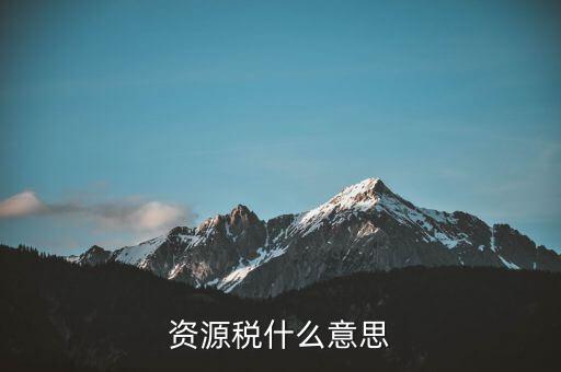 地稅開(kāi)的資源稅是什么，資源稅什么意思