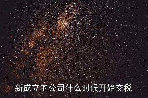 什么時(shí)候設(shè)納稅服務(wù)司，新成立的公司什么時(shí)候開(kāi)始交稅