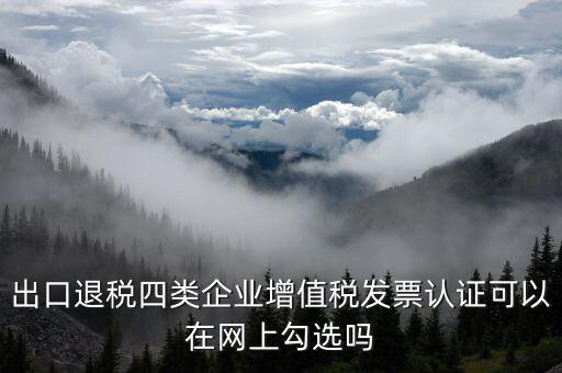 什么是出口四類企業(yè)，出口退稅四類企業(yè)增值稅發(fā)票認(rèn)證可以在網(wǎng)上勾選嗎
