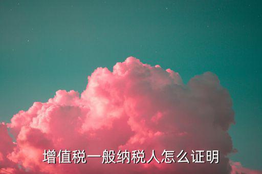 一般納稅人有什么證明，增值稅一般納稅人怎么證明