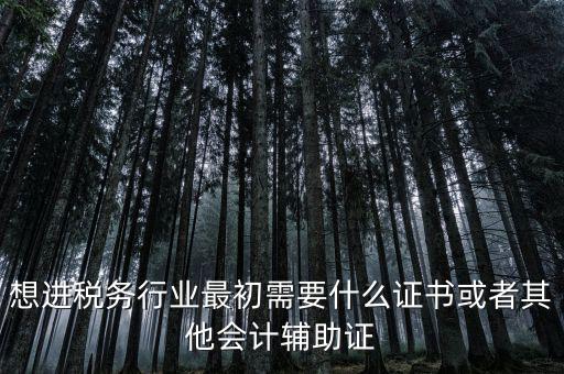 進(jìn)稅務(wù)局需要什么證件，想進(jìn)稅務(wù)行業(yè)最初需要什么證書(shū)