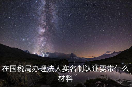 實名辦稅需要帶什么材料，在國稅局辦理法人實名制認證要帶什么材料