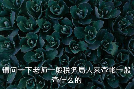 稅局查賬戶查什么，請(qǐng)問(wèn)一下老師一般稅務(wù)局人來(lái)查帳一般查什么的