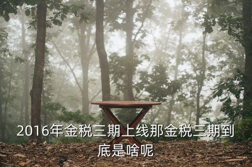 金稅三期具體什么意思，金稅三期是什么意思