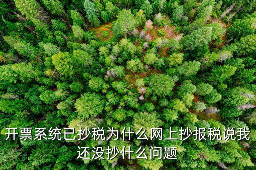 為什么晚上我抄稅了接著報(bào)稅提示未抄稅呢，開(kāi)票系統(tǒng)已抄稅為什么網(wǎng)上抄報(bào)稅說(shuō)我還沒(méi)抄什么問(wèn)題