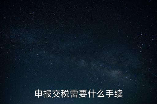 行業(yè)繳稅需要什么手續(xù)，申報交稅需要什么手續(xù)