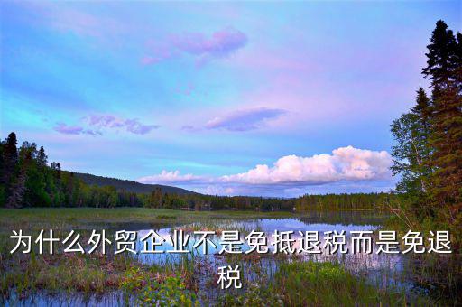 外貿(mào)企業(yè)為什么不適用免抵退，什么是免退稅它和免抵退稅的區(qū)別它為什么不能抵呢