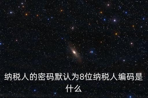 8位國稅納稅編碼是什么，納稅人的密碼默認為8位納稅人編碼是什么