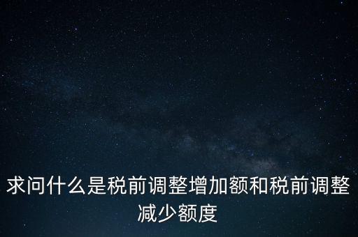 求問什么是稅前調整增加額和稅前調整減少額度