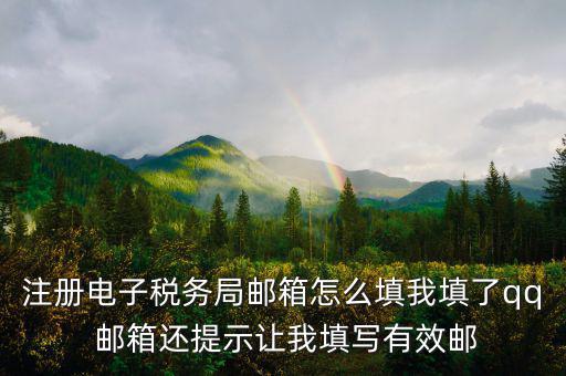 電子稅務(wù)局 是什么，注冊電子稅務(wù)局郵箱怎么填我填了qq 郵箱還提示讓我填寫有效郵