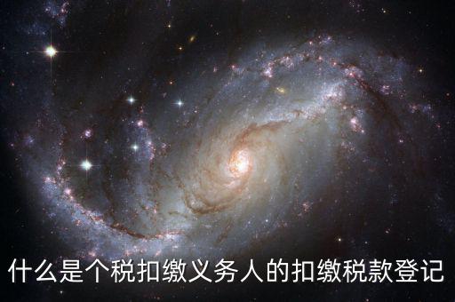 什么是扣繳義務人的扣稅憑單，什么是個稅扣繳義務人的扣繳稅款登記