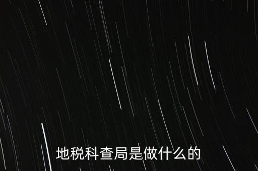 地稅局稽查局干什么的，地稅科查局是做什么的