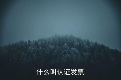 什么是認(rèn)證發(fā)票，什么叫認(rèn)證發(fā)票
