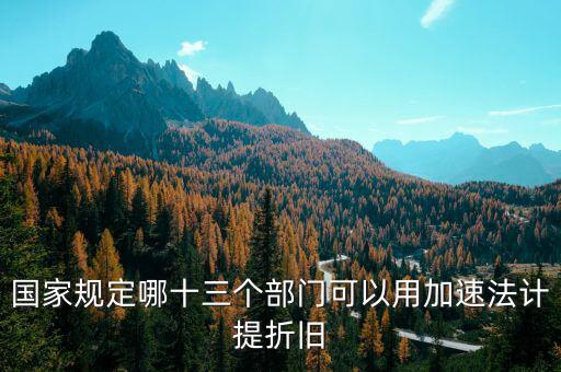 國家規(guī)定哪十三個(gè)部門可以用加速法計(jì)提折舊