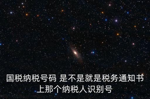 國稅稅務(wù)號是什么意思，國稅納稅號碼 是不是就是稅務(wù)通知書上那個納稅人識別號