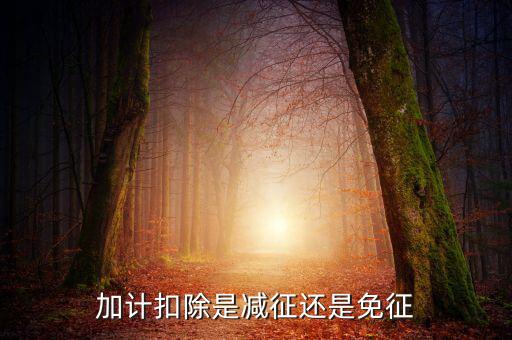 什么叫做加計扣除，加計扣除是減征還是免征