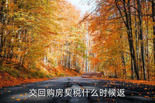 什么時候購的房可以返還契稅，購房契稅何時能退下來