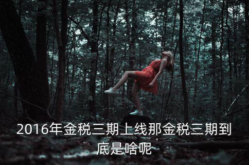 金稅三期包括什么，金稅三期是什么意思