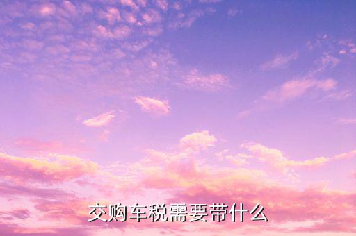 銅陵交購車稅需要什么材料，汽車購置稅要什么材料