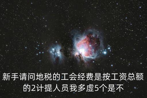 新手請問地稅的工會經(jīng)費(fèi)是按工資總額的2計(jì)提人員我多虛5個(gè)是不