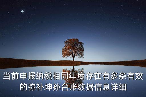 彌補(bǔ)虧損臺(tái)賬的維護(hù)是什么原因，您的彌補(bǔ)虧損臺(tái)賬數(shù)據(jù)存在問題怎樣聯(lián)系專管員