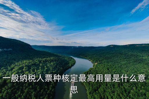 什么是票種核定，一般納稅人票種核定最高用量是什么意思
