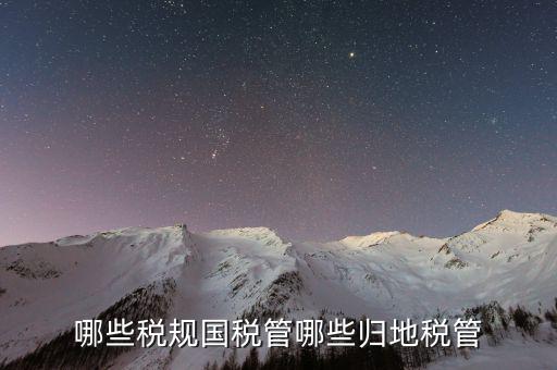 國稅地稅征管體制是什么，哪些稅規(guī)國稅管哪些歸地稅管