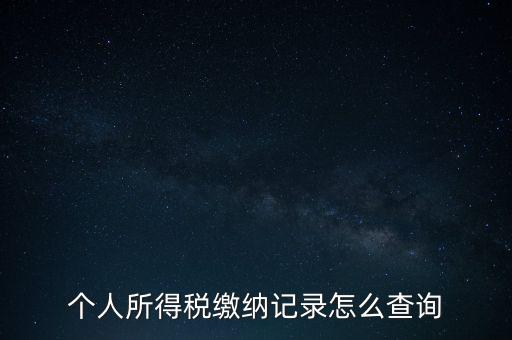 如何查詢個人所得稅繳納情況，個人所得稅繳納記錄怎么查詢