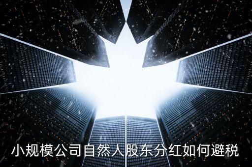 個(gè)人股東分紅如何避稅，小規(guī)模公司自然人股東分紅如何避稅