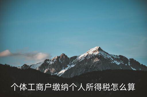 個體如何算繳稅，個體工商戶怎么交稅