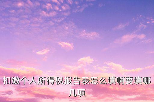 扣繳個人所得稅報告表如何填寫，扣繳個人所得稅報告表 要怎么填寫