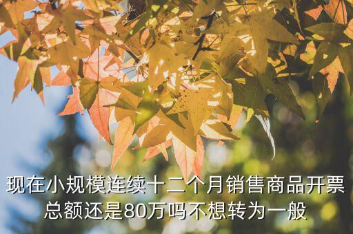 財稅2018 80號如何解讀，現(xiàn)在小規(guī)模連續(xù)十二個月銷售商品開票總額還是80萬嗎不想轉(zhuǎn)為一般