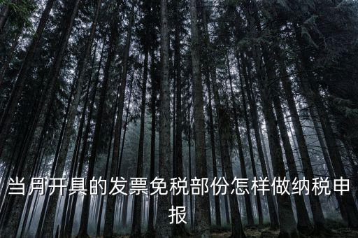 免稅和納稅如何申報，當月開具的發(fā)票免稅部份怎樣做納稅申報