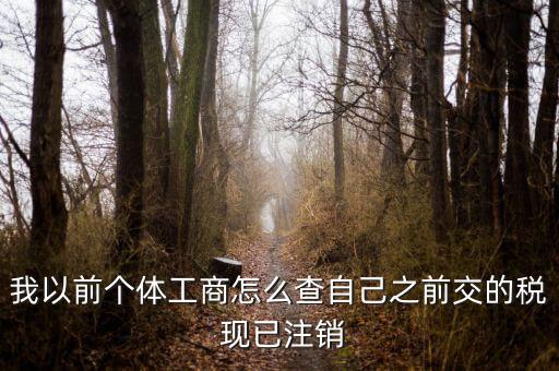 如何查詢稅務(wù)注銷，我以前個(gè)體工商怎么查自己之前交的稅 現(xiàn)已注銷