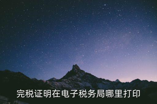 地稅局完稅憑證如何打印，完稅證明在電子稅務局哪里打印