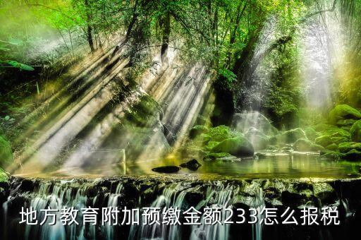 預(yù)繳增值稅如何申報(bào)附加稅，地方教育附加預(yù)繳金額233怎么報(bào)稅