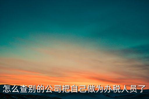 如何查公司辦稅人員，怎么查別的公司把自己做為辦稅人員了