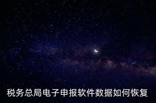 稅務總局電子申報軟件數(shù)據(jù)如何恢復