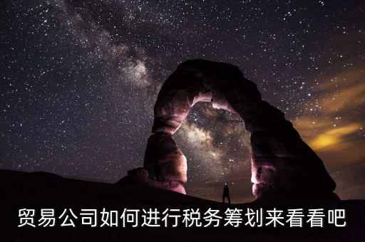 貿易公司如何進行稅務籌劃來看看吧
