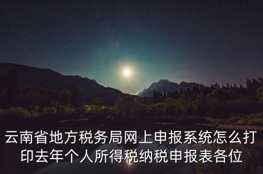 云南稅局如何查詢打印納稅申報(bào)，云南省地方稅務(wù)局網(wǎng)上申報(bào)系統(tǒng)怎么打印去年個(gè)人所得稅納稅申報(bào)表各位