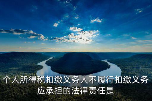 個人所得稅扣繳義務(wù)人不履行扣繳義務(wù)應(yīng)承擔的法律責(zé)任是