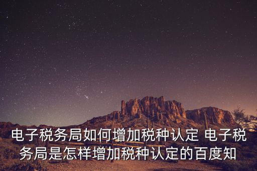 電子國稅如何增加稅種，怎么在四川電子稅務局增加稅種