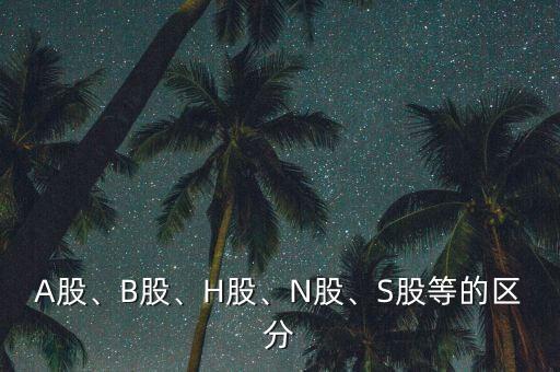 A股、B股、H股、N股、S股等的區(qū)分