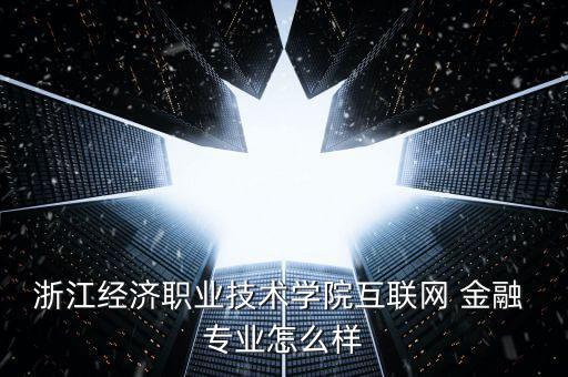 浙江經(jīng)濟(jì)職業(yè)技術(shù)學(xué)院互聯(lián)網(wǎng) 金融 專(zhuān)業(yè)怎么樣