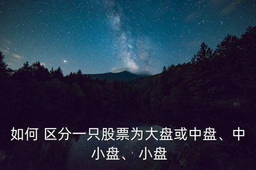 如何 區(qū)分一只股票為大盤或中盤、中 小盤、 小盤