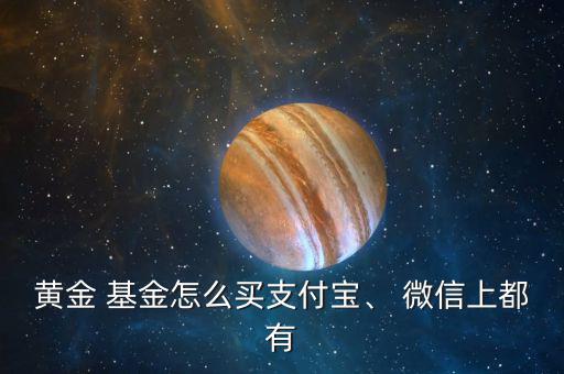 黃金 基金怎么買支付寶、 微信上都有