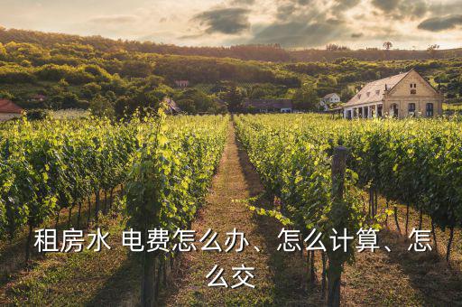  租房水 電費怎么辦、怎么計算、怎么交