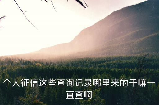 有些人大量查詢征信干什么，查征信有啥用